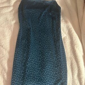 Leith Teal Animal Print Dress